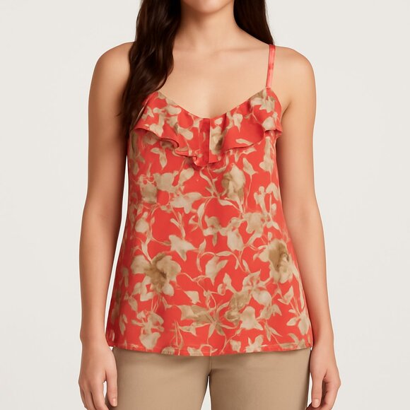 Abstract Orange & Green Tank Top - Picture 1 of 6